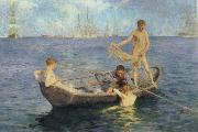 Henry Scott Tuke August Blue oil painting artist